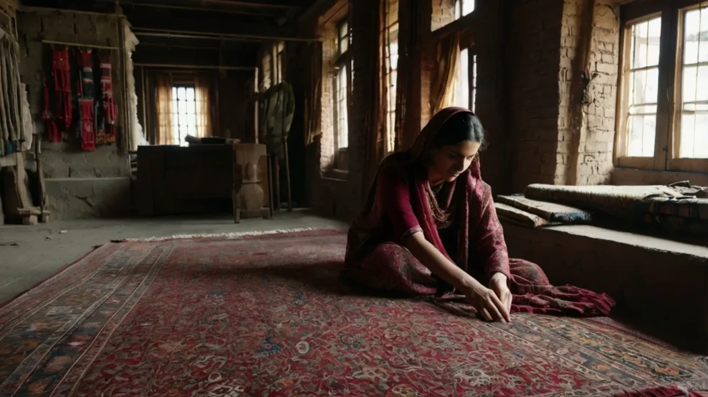 Kashmiri carpet weaving