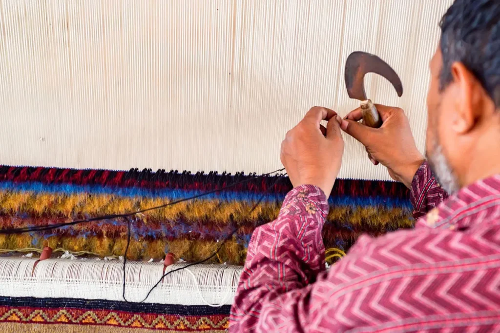 Kashmiri carpet weaving